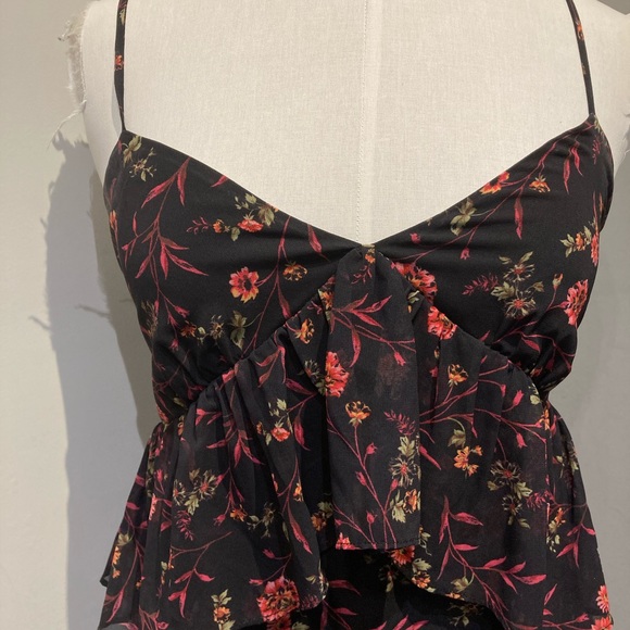 Scripted Floral Ruffle Dress - Picture 3 of 4